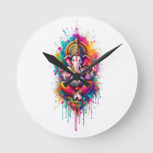 Ganesha 2 runde wanduhr