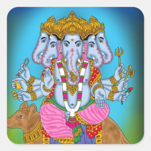 Ganesha-Aufkleber-Sammlung Quadratischer Aufkleber