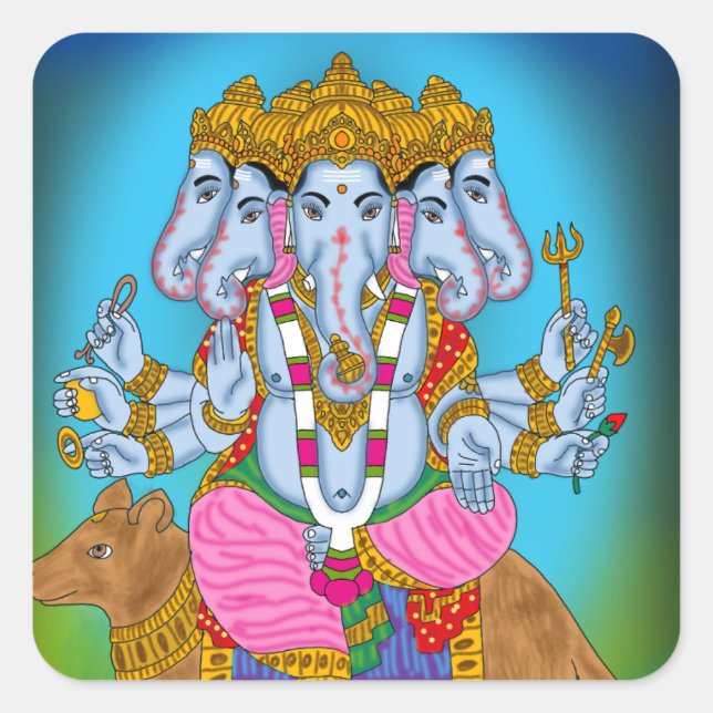 Ganesha-Aufkleber-Sammlung Quadratischer Aufkleber (Vorderseite)