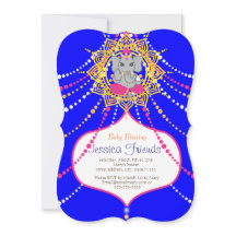 Ganesha Baby Dusche 5" x 7" Einladungskarte