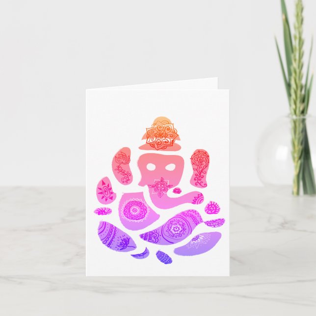 Ganesha Elepnat God Colorful Note Card Karte (Vorderseite)