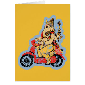 Ganesha fährt auf einem Roller