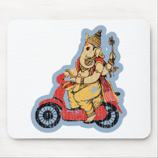 Ganesha fährt auf einem Roller Mousepad