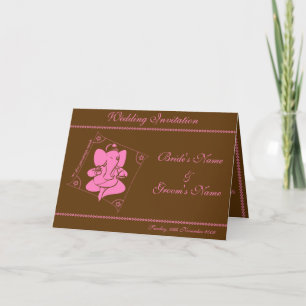 Ganesha Faire-part de mariage chocolat rose