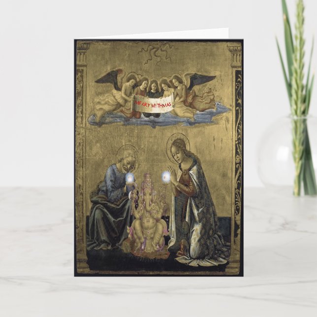Ganesha Geburt Christi Feiertagskarte (Vorderseite)
