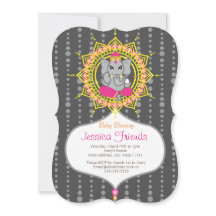 Ganesha Girl Dusche 5" x 7" Einladungskarte
