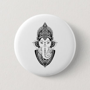 Ganesha Gott Gottheit Indisch Indien Yoga Meditati Button
