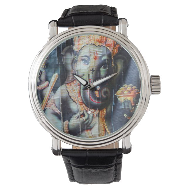 Ganesha Hindu Elefantengott Armbanduhr (Vorderseite)