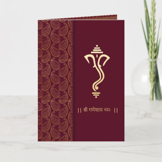 Ganesha Indian Royal Hochzeit Invit Card Karte (Vorderseite)
