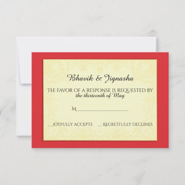 Ganesha Indian Wedding Response Card RSVP Karte (Vorderseite)