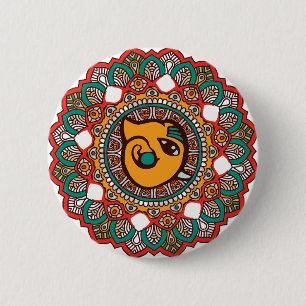 Ganesha Kunst Button