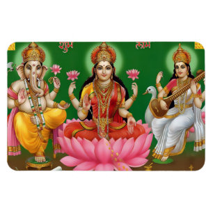 Ganesha, Lakshmi u. Saraswati Magnet