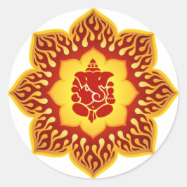 Ganesha Lotus Design Runder Aufkleber