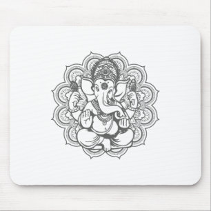 Ganesha-Mandala Hindu-Gott Hinduismus Yoga-Geschen Mousepad