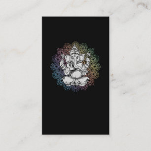 Ganesha Mandala Hindu Yoga Spirituelle Elefant Visitenkarte
