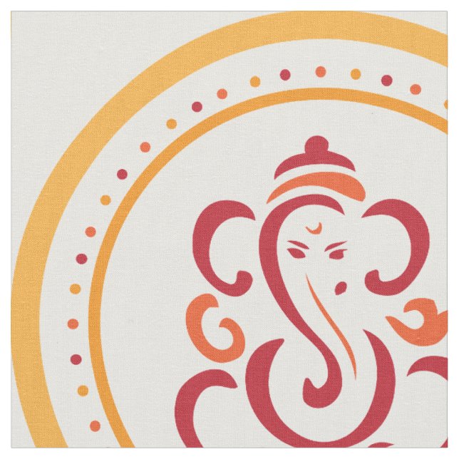 Ganesha Mandala-nahtloses Muster-Gewebe Stoff (Nahaufnahme)