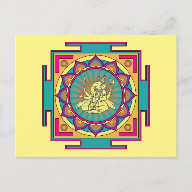 Ganesha Mandala Postkarte (Vorderseite)