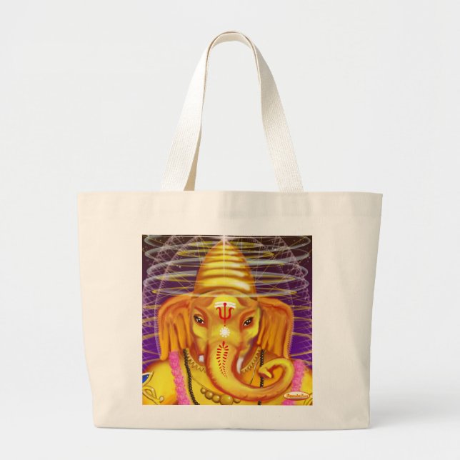 Ganesha mit Sturzhelm-Leinwandtasche Jumbo Stoffbeutel (Vorne)