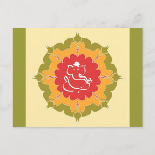 Ganesha on mandala Blume Postkarte