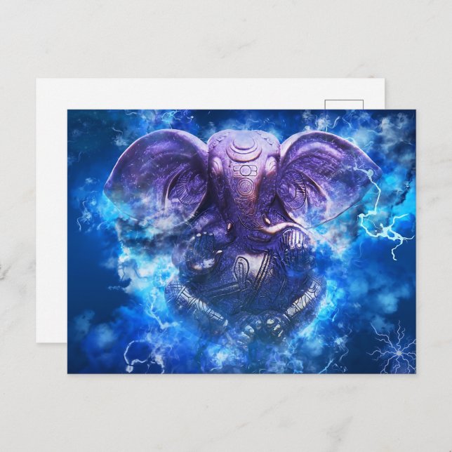 Ganesha Postcard für Diwali Postkarte (Vorne/Hinten)