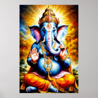 Ganesha Poster - Hindu Gott des Glücks Wand Kunst