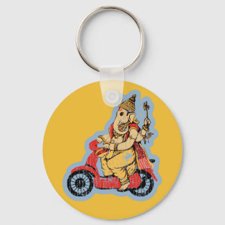 Ganesha Riding a Scooter Schlüsselanhänger