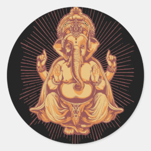 Ganesha Runder Aufkleber