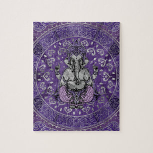 Ganesha - Silber und Purpur