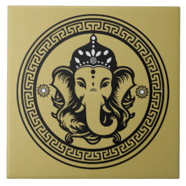Ganesha Themed Hindu Art Print Fliese