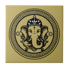 Ganesha Themed Hindu Art Print Fliese