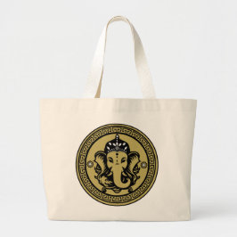 Ganesha Themed Hindu Art Print Jumbo Stoffbeutel