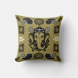 Ganesha Themed Hindu Art Print Kissen