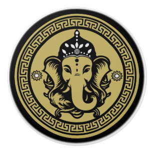 Ganesha-Themen-Hindu-Kunstprint Keramikknauf
