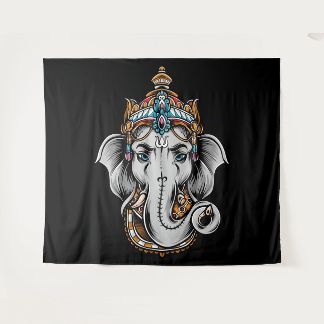 Ganesha Wandteppich (Vorderseite (Horizontal))