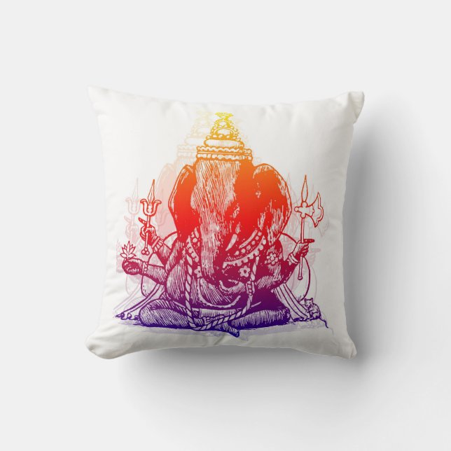 Ganesha Wurfs-Kissen 16" x 16" Kissen (Vorderseite)