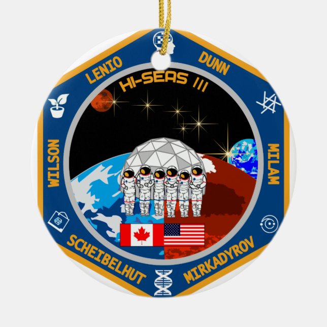 Gang HI-SEAS Auftrag-III Keramik Ornament (Vorne)