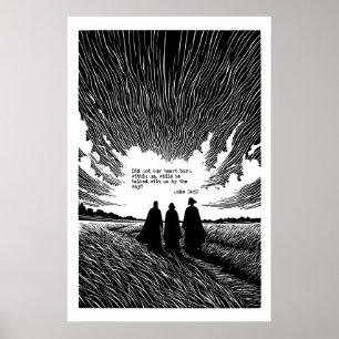 Gang nach Emmaus Kunstprint Lukas 24 32 Schrift Poster