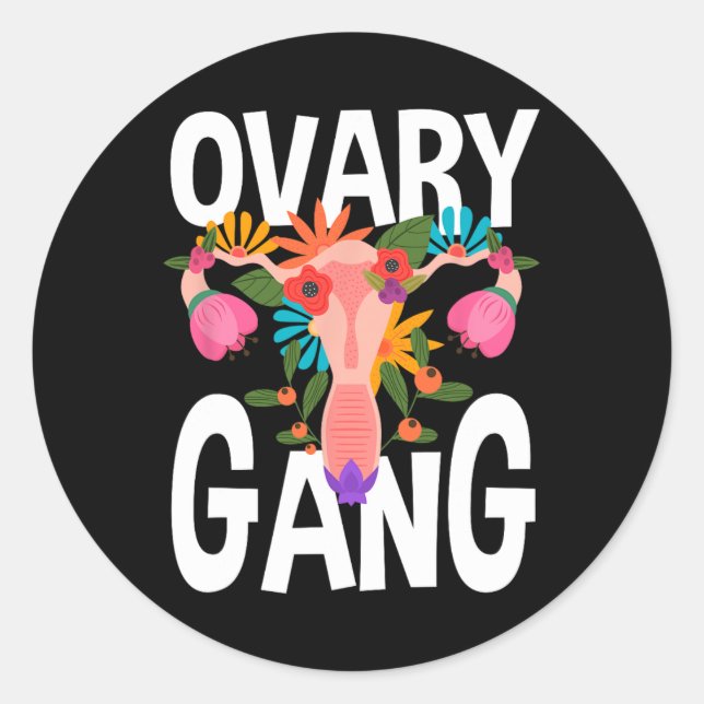 Gang Uterus Ovarialer Feminismus Feminist Runder Aufkleber (Vorderseite)