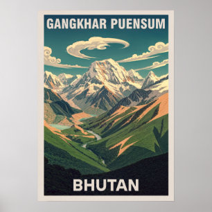 Gangkhar Puensum Bhutan V01 Poster