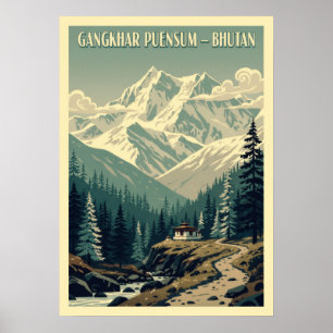 Gangkhar Puensum Bhutan V04 Poster