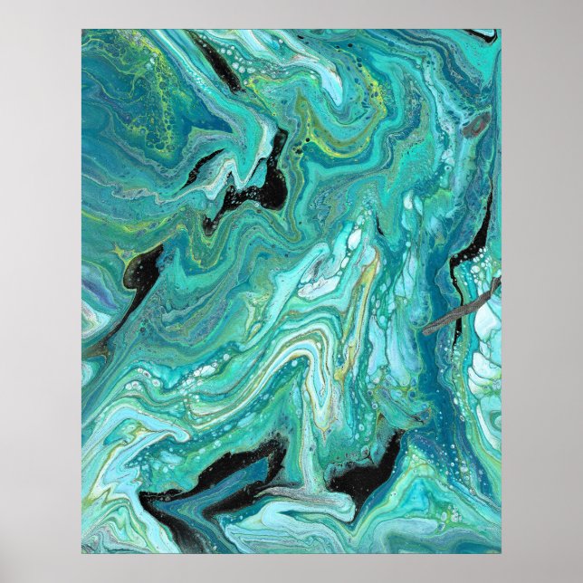 Gangs Back 1 Liquid Green Abstrakt Print Poster (Vorne)