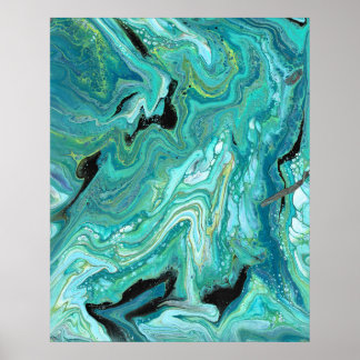 Gangs Back 1 Liquide Green Impression Abstraite