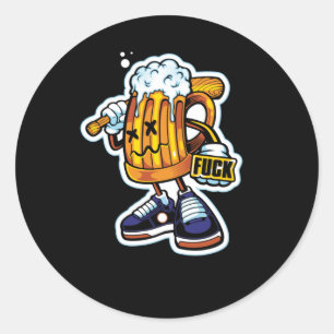 Gangsta Beer Runder Aufkleber