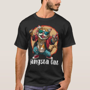 Gangsta Cat Shirt, Hip Hop Cat Illustration T-Shirt