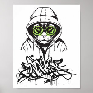 Gangsta Cat Sticker Poster