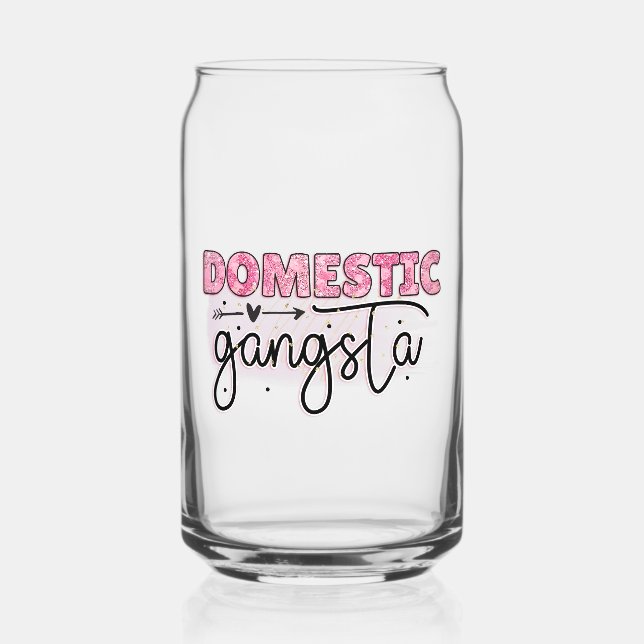 Gangsta Drink Glass - Pink Funny Gift Dosenglas (Vorderseite)