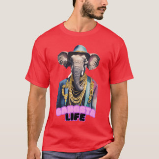 Gangsta Life Elefant Geschenk T-Shirt
