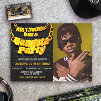 Gangsta Party - Hiphop Thema Landschaft Einladung