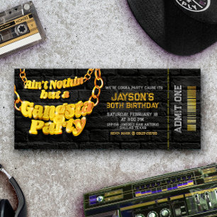 Gangsta-Party - Hiphop-Themen-Ticket-Einladung Einladung