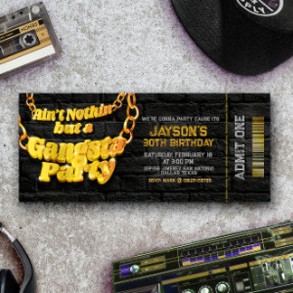 Gangsta Party - Hiphop-Themenkarte Einladung